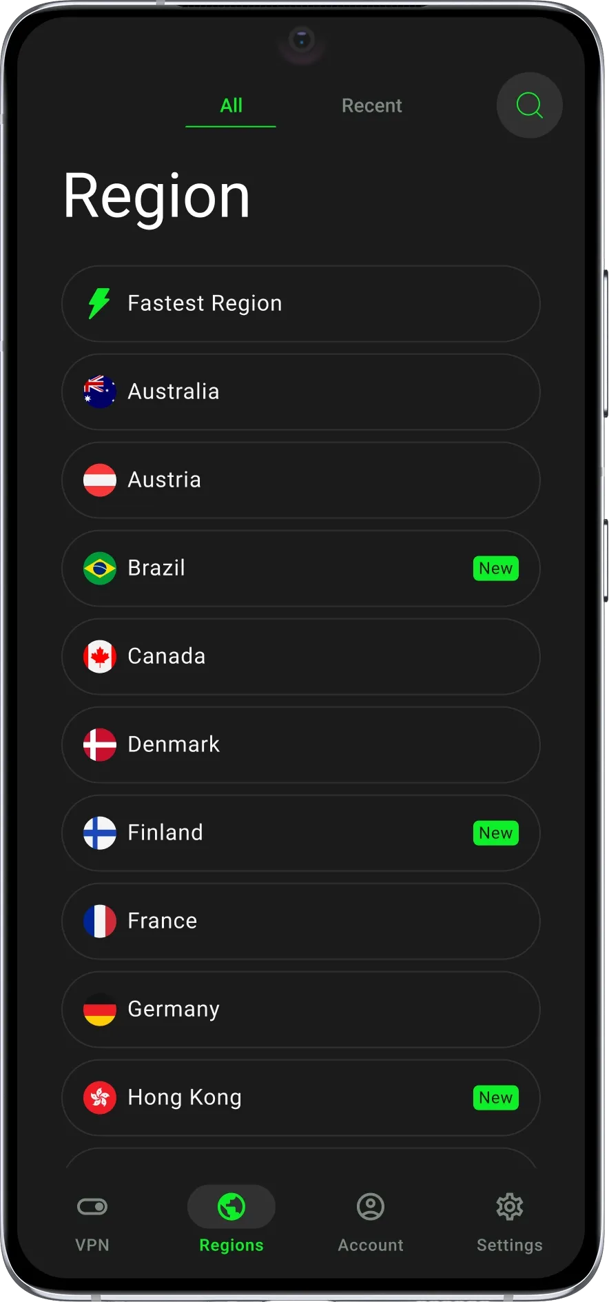 list of available countries